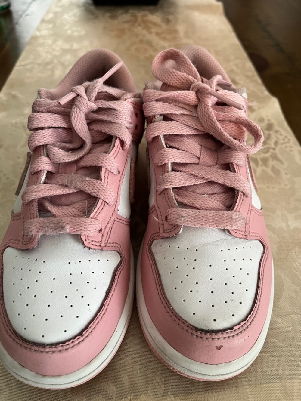 Nike Kids Pink and White Sneakers